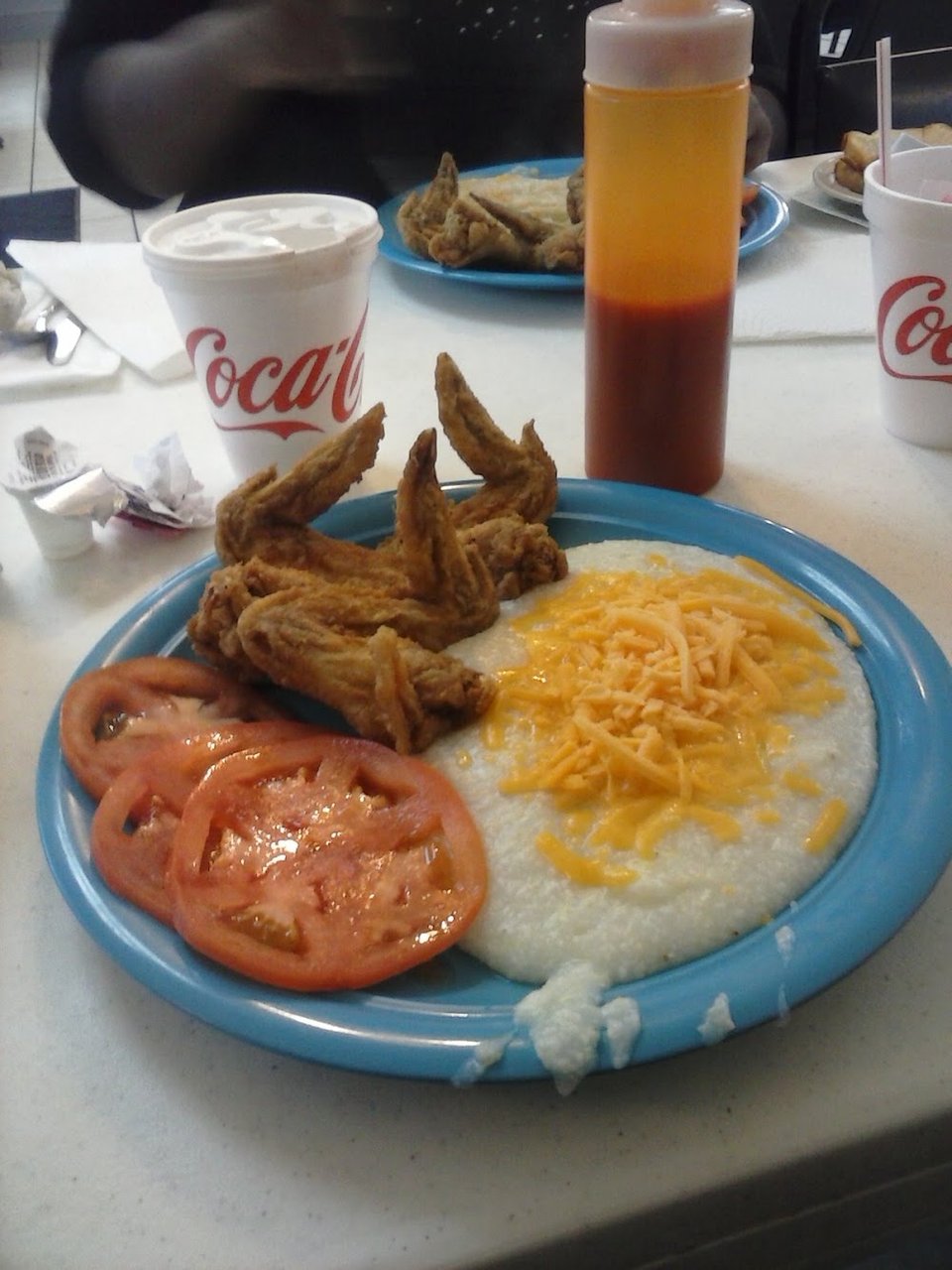 Buffet dishes arranged for self-serve dining.