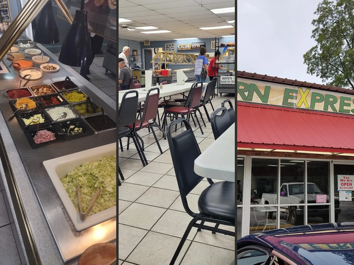 Casual meal setting with accessible seating nearby.